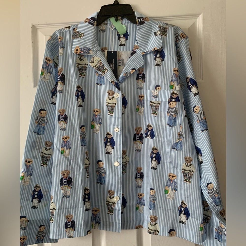Polo Ralph Lauren Iconic Madison Bear Striped Pajama Set size XL NWT - Picture 5 of 10